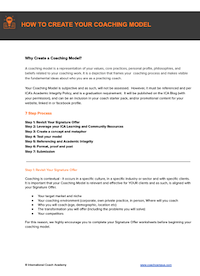 coaching model worksheet