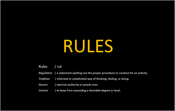 Rules vs. Re-Imagine Power Tool By John Montgomery